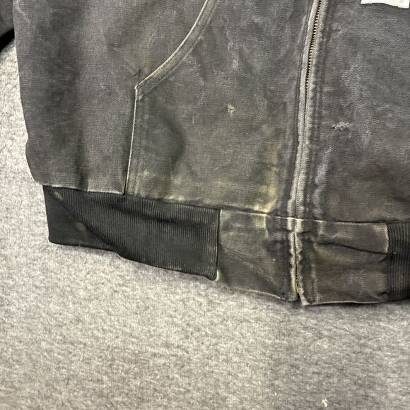 VTG Carhartt J03 Black Thermal Lined Traditional Duck Active Jacket Sz 2XL Logo - Picture 3 of 11